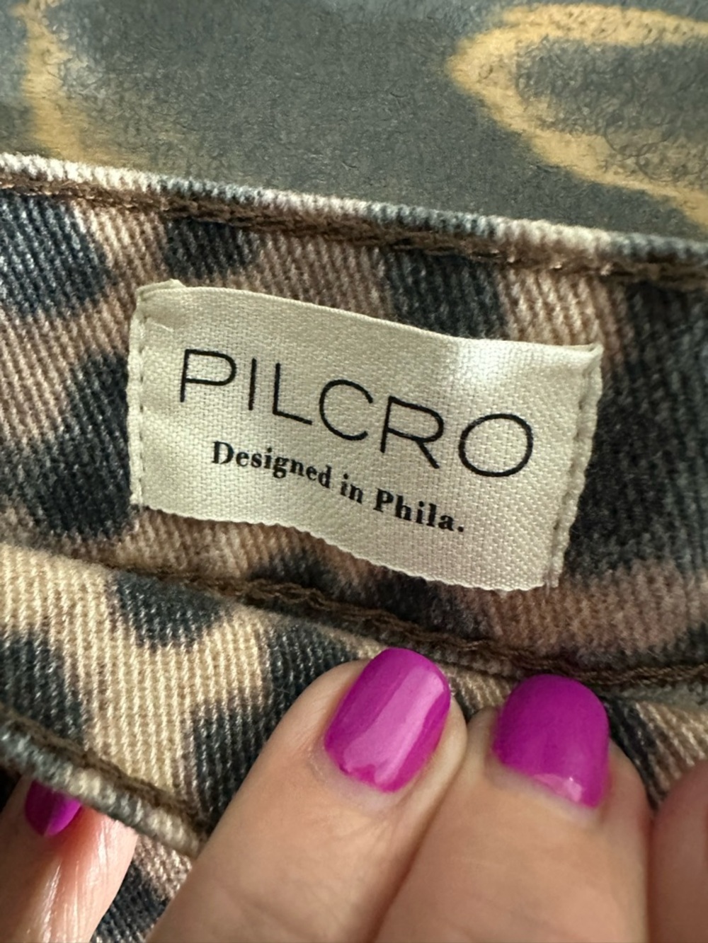 Pilcro Leopard Print wide leg pants  - Brown and Black - Picture 3 of 7